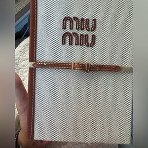 Miu Miu Brown and Cream Men's Belt